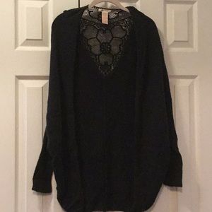 Cardigan with lace detail
